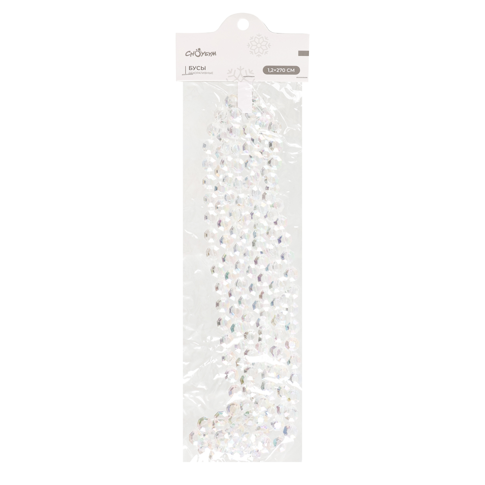 СНОУ БУМ Бусы декоративные 1,2x270 см, прозрачный, 26-566 - #3