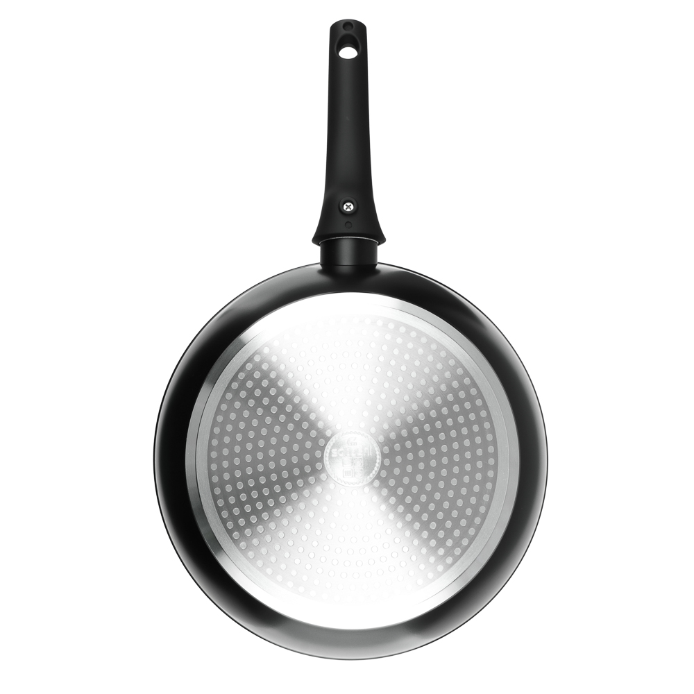 Сковорода глубокая литая тм SATOSHI Оникс с крышкой d28см, антипр.покр. мрамор, съем. ручка, индук. - #6