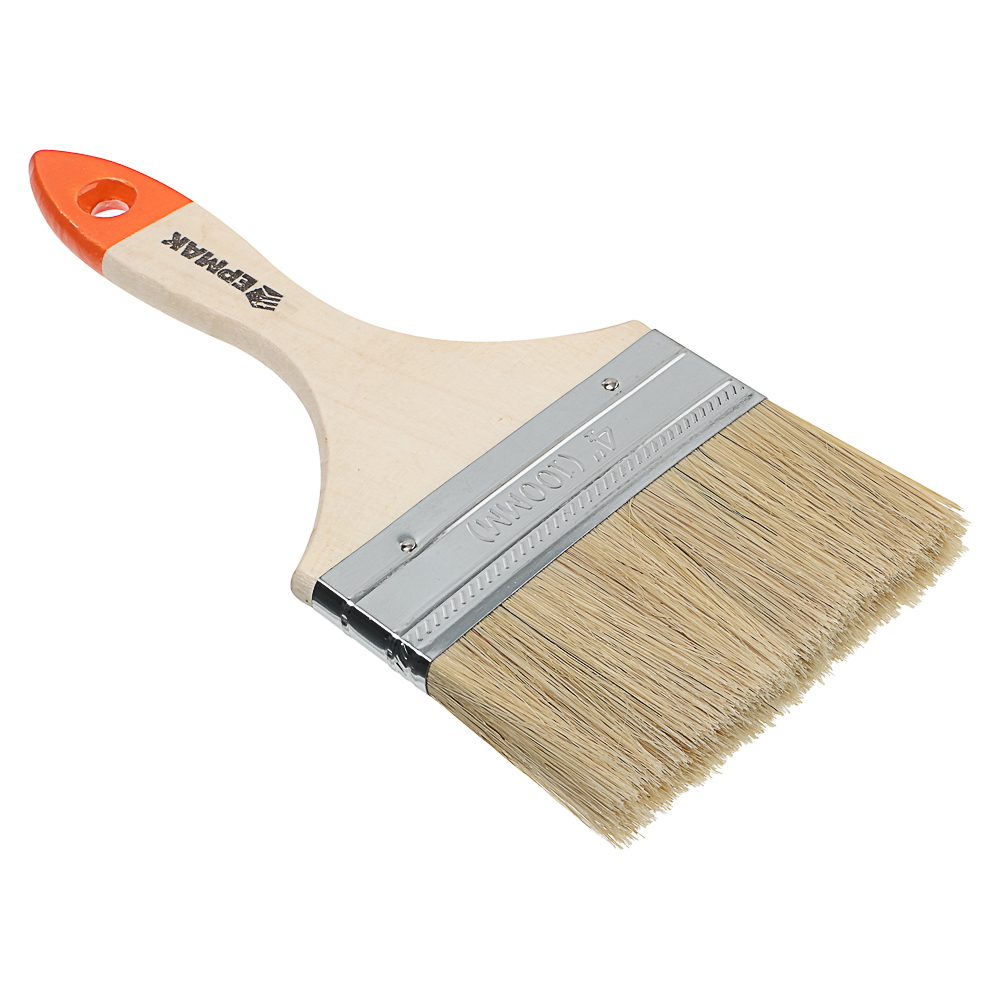 ЕРМАК Кисть малярная плоская "Стандарт" нат. щетина 4" (100мм) - #2