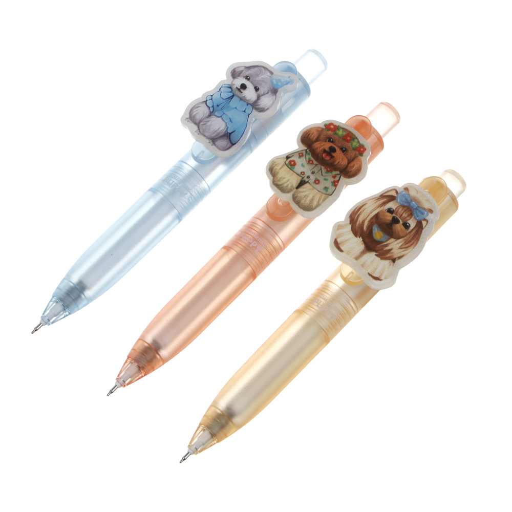 Ручка автоматическая гелевая синяя "Релакс собачки", 3 вида - #1