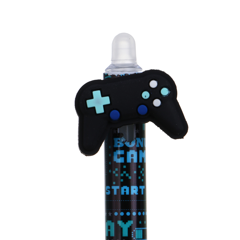 Ручка гелевая "пиши-стирай" синяя, фигурка в форме игр для мальчиков, 6 дизайнов - #4