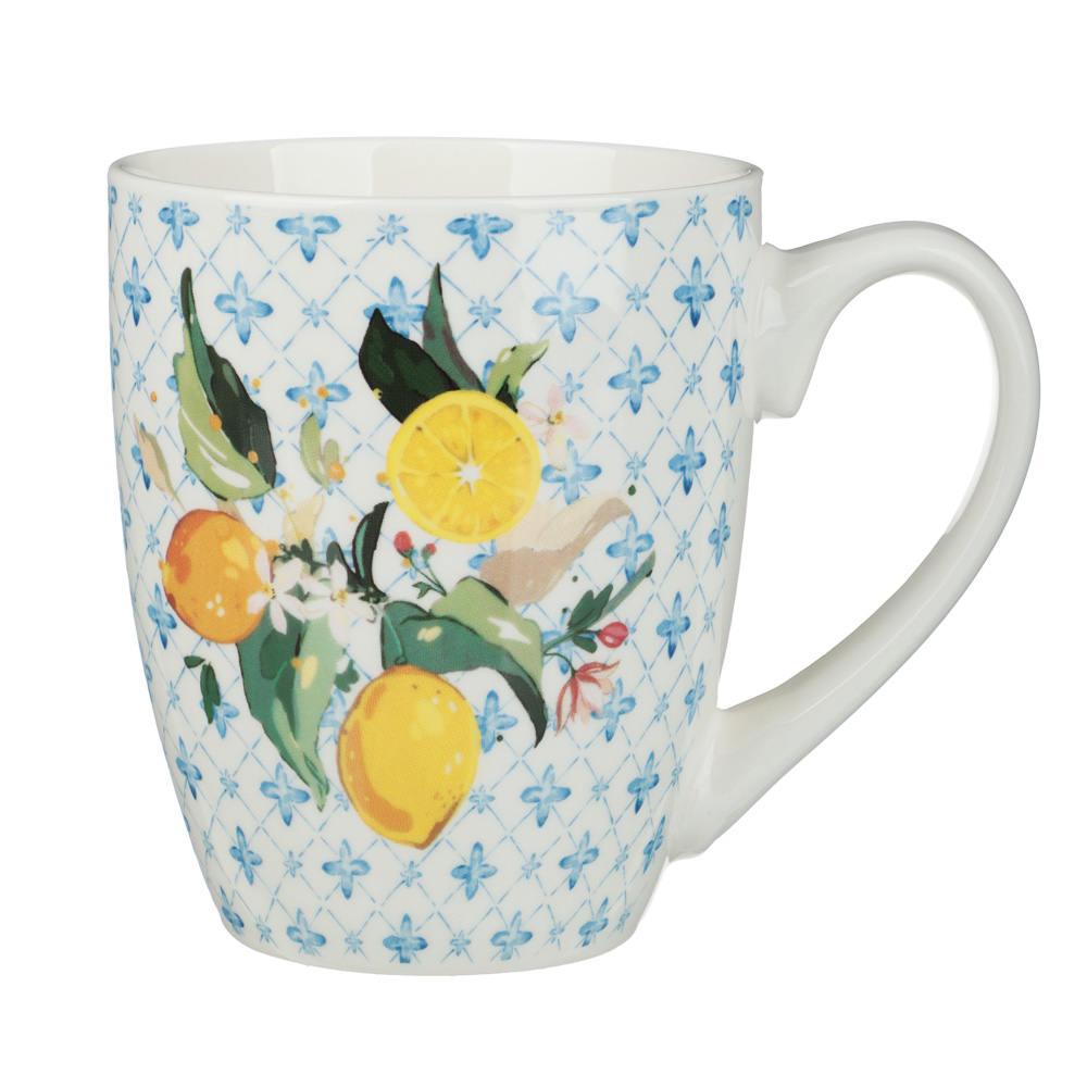 Кружка тм MILLIMI Лимоны, 400мл, фарфор, 3 дизайна - #2