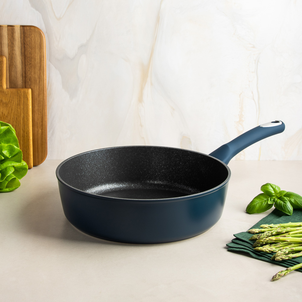 SATOSHI Ривьера Сковорода литая глубокая d28см, антипригарное покрытие мрамор, индукция - #8