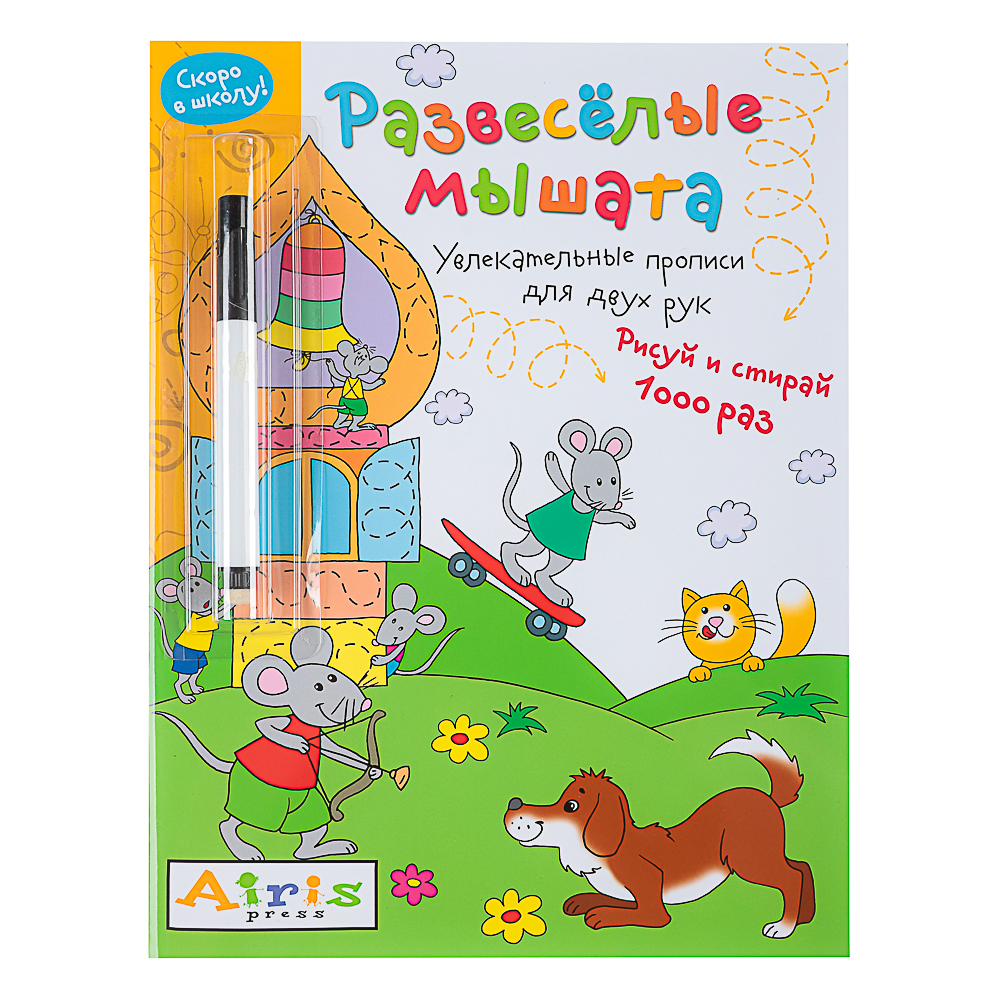 АЙРИС ПРЕСС Книжка многоразовая "Пиши-стирай" с маркером, 22х29см, 8 стр, 5 дизайнов - #11