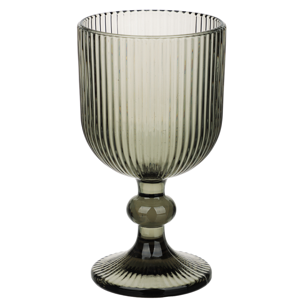 MILLIMI Бокал для вина Грея, 240мл, стекло, серый, рифленый - #2