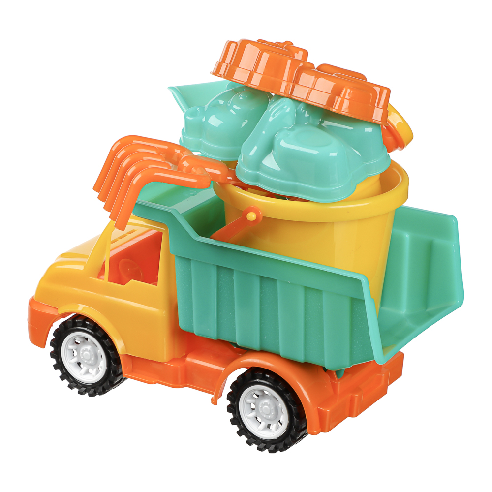 Набор для игр в песке "Машинка-грузовик", ИГРОЛЕНД, 7 предметов, пластик, для детей 3+ - #14