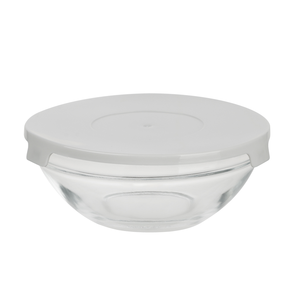 MILLIMI Набор салатников с крышкой 5 шт: 900/ 500/350/200/130 мл, стекло, пластик,  серый - #4