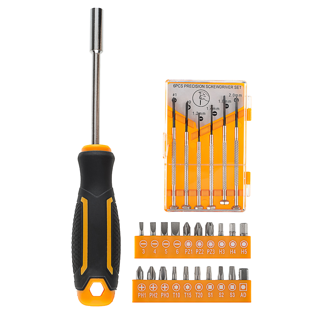 РОКОТ Набор из 27ми предметов, отвертка под биты, 20 бит, 6 отверток для точных работ - #1