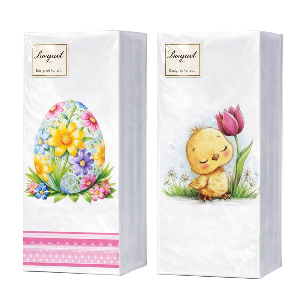 Салфетки бумажные Bouquet Пасхальный набор 1/8, 33х33см, 2сл - #1