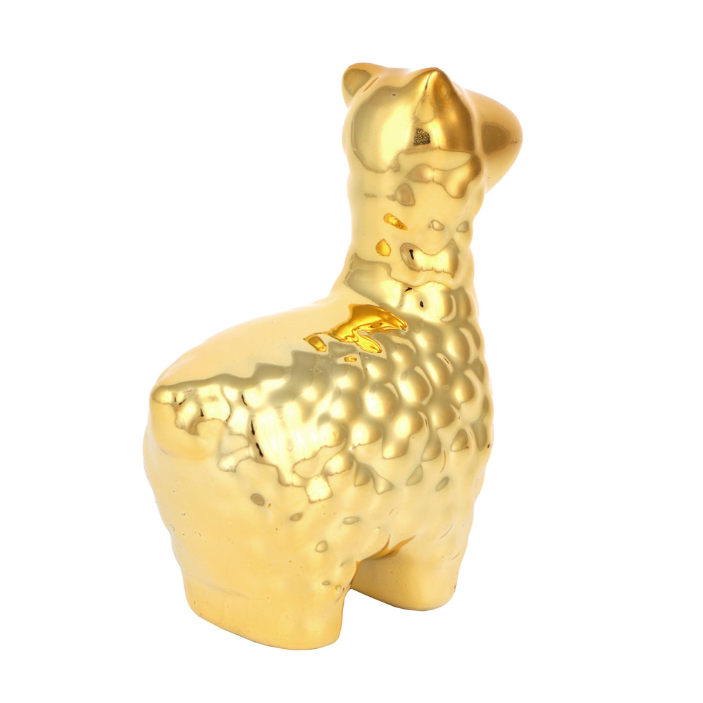 Фигурка декоративная Лама, 7,5х4х8,8 см, керамика, цвет золото - #3