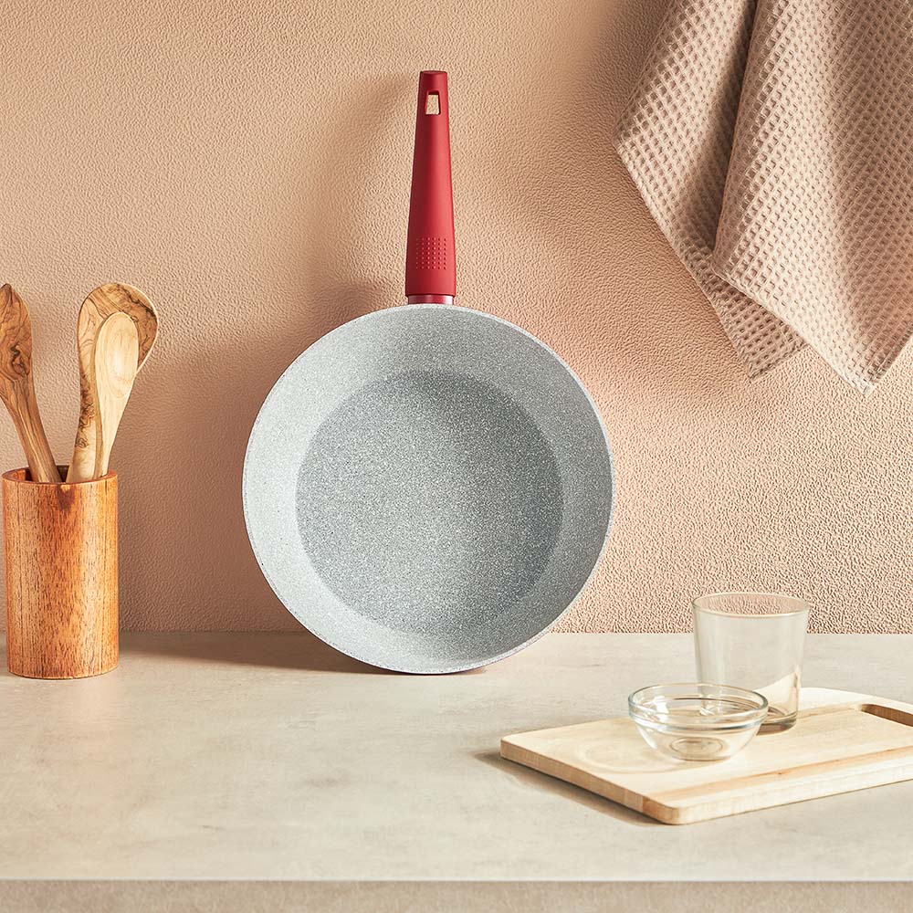 SATOSHI Верден Сотейник литой d=28см, антипригарное покрытие мрамор, индукция - #10