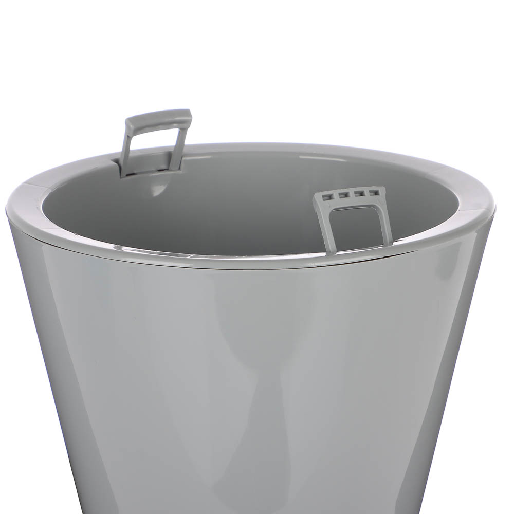 Кашпо Классика 3л, d19,5см, h16,5см серый жемчуг пластик - #5