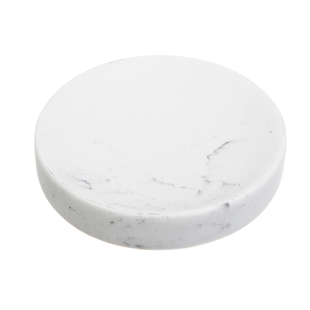 Мыльница тм VETTA Мрамор, смола (полирезин), бело-серый, 11x11x2,1см - #1