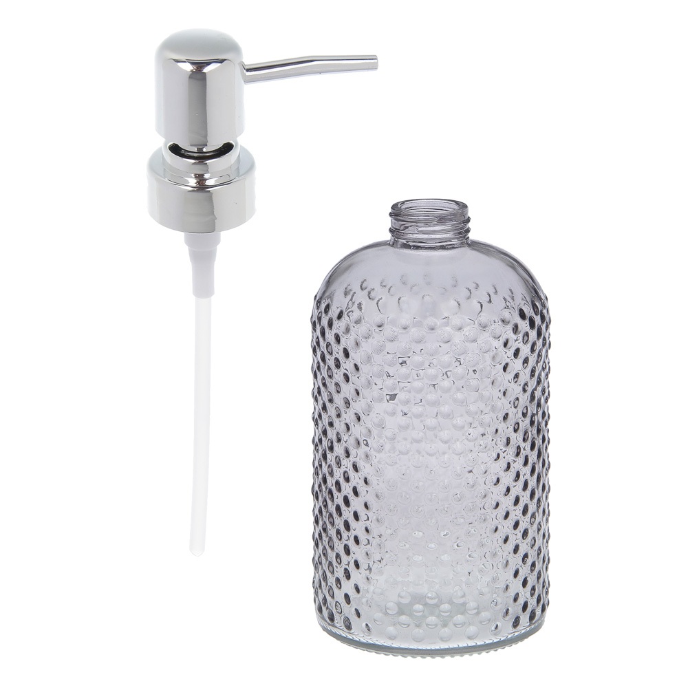Диспенсер для жидкого мыла тм VETTA Асти, 350мл, стекло + АБС, 7,5x7,5x18,5см - #3