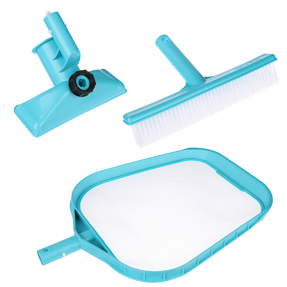 INTEX Набор для чистки бассейна стандарт (сачок,щетка /вакуумная головка для 58958), 29056 - #1