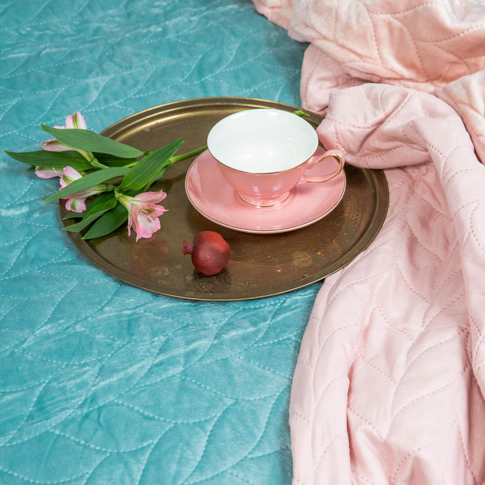 PROVANCE Мятный Латте Покрывало стеганое микровельвет 220х240см, 100% полиэстер, 3 цвета - #2