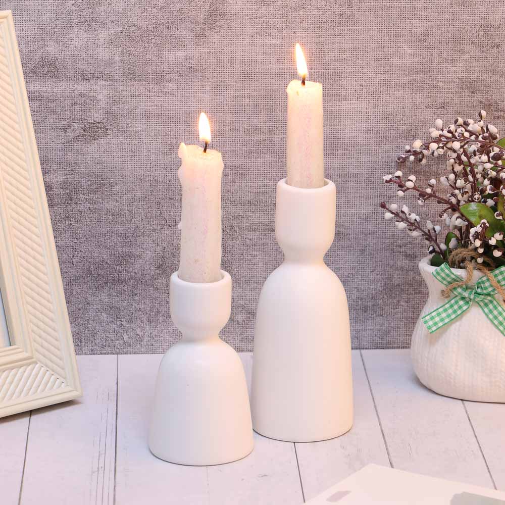 Подсвечник, 5,3х5,3х13,3см, керамика, цвет белый, арт.16 - #3