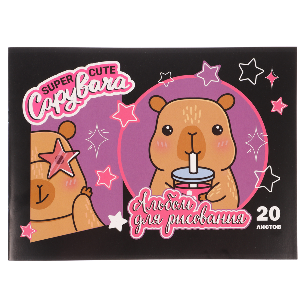 Альбом для рисования A4 20л., офсет 90г/м2, обл. картон, скрепка, "Микс коллекций 1" 4 дизайна - #2