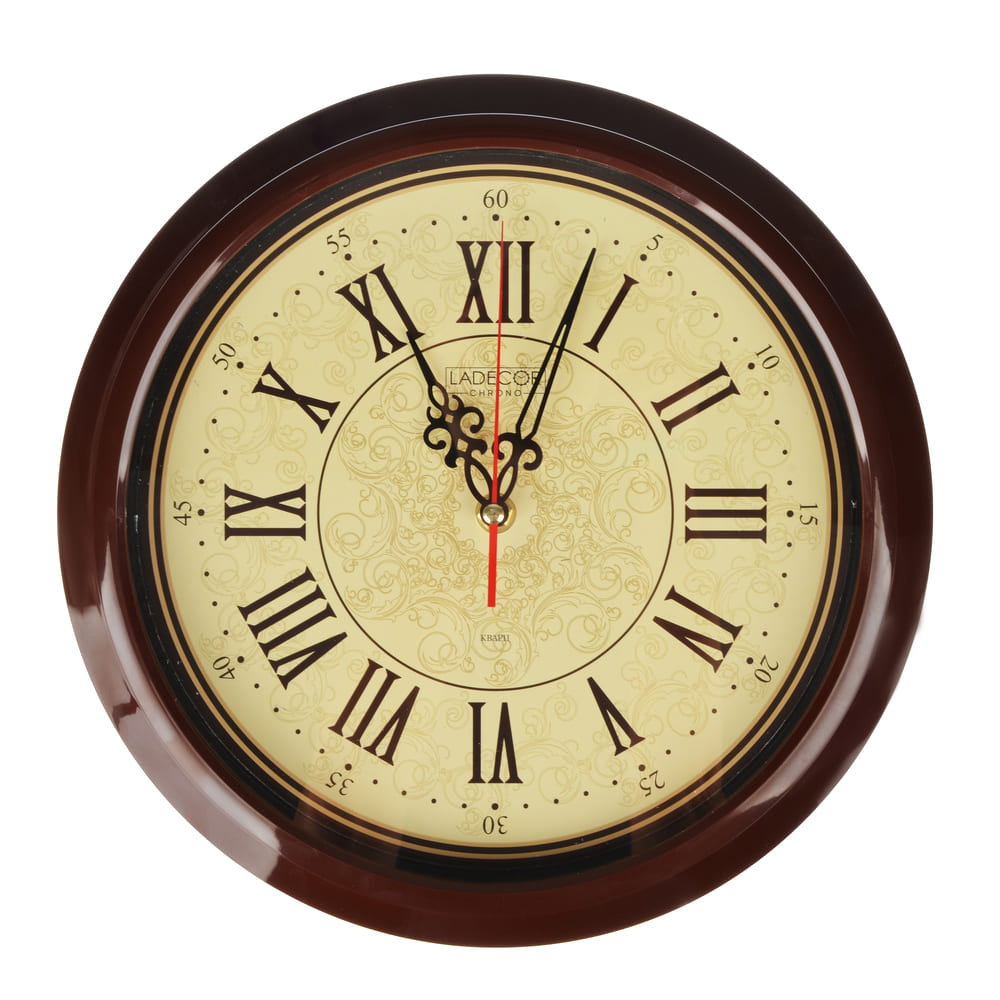 LADECOR CHRONO Часы настенные круглые, d30см, пластик, 3 дизайна - #1