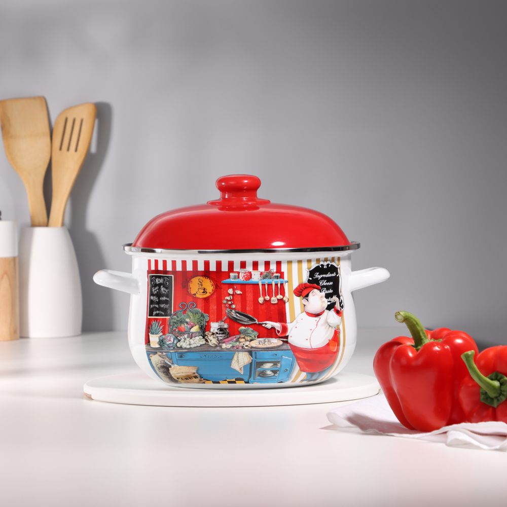 VETTA Повар Кастрюля эмалированная, 24см, 5,0л, индукция - #9
