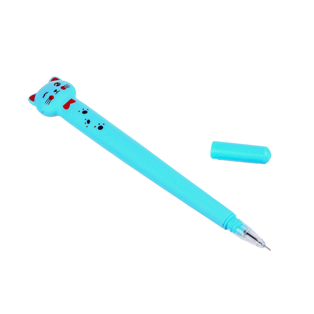 Ручка гелевая, наконечник в форме котика, мягкий корпус, 16см, пластик - #3