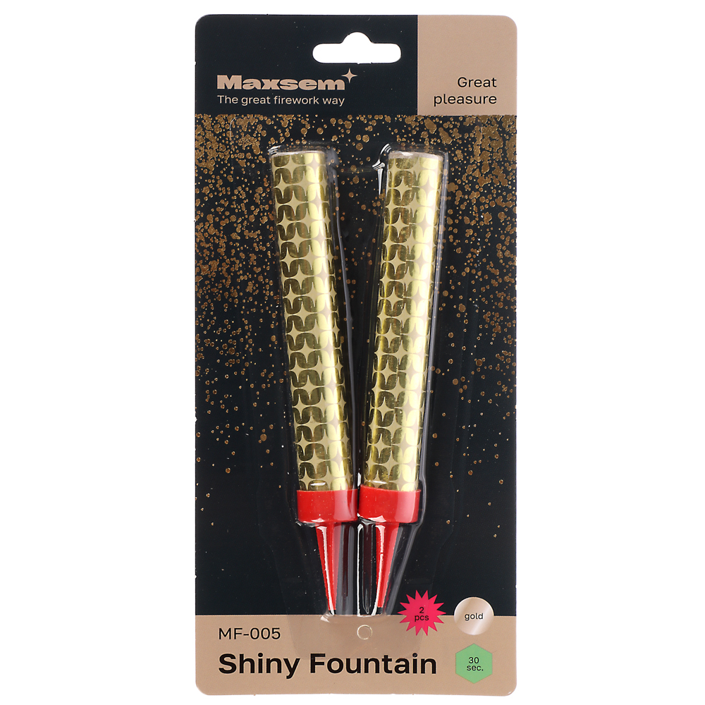 Фонтан свеча для торта, поток золотых искр 10-12,5см. 30сек. 2 шт, тм МАКСЭМ - #5
