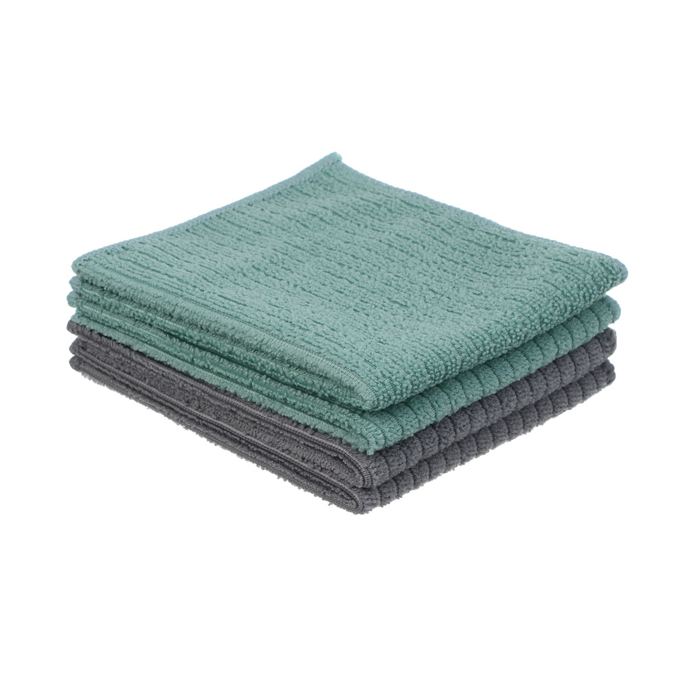 VETTA Набор салфеток из микрофибры, универсальные, "Полоски", 4 шт, 25x30см, 230г/кв.м. - #1