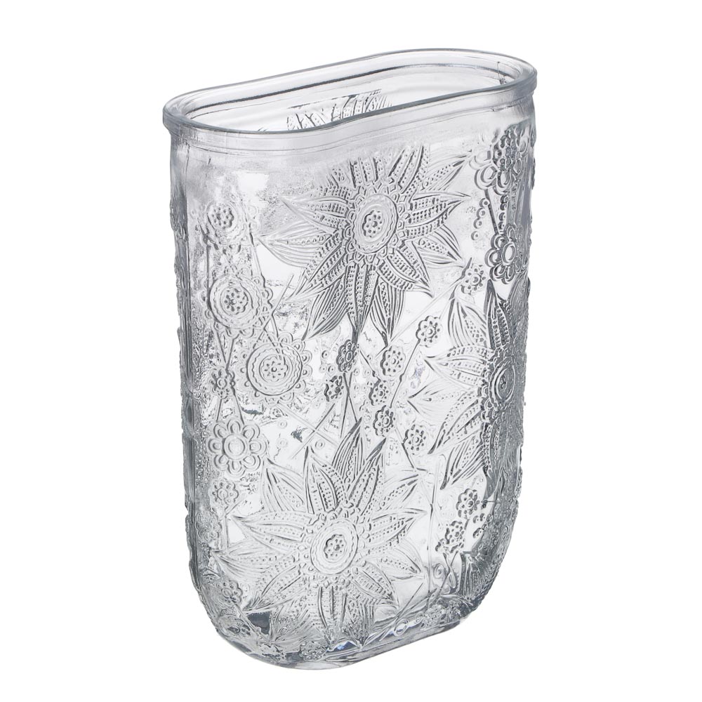 Ваза стеклянная, 13х6х18 см, 2 дизайна - #3