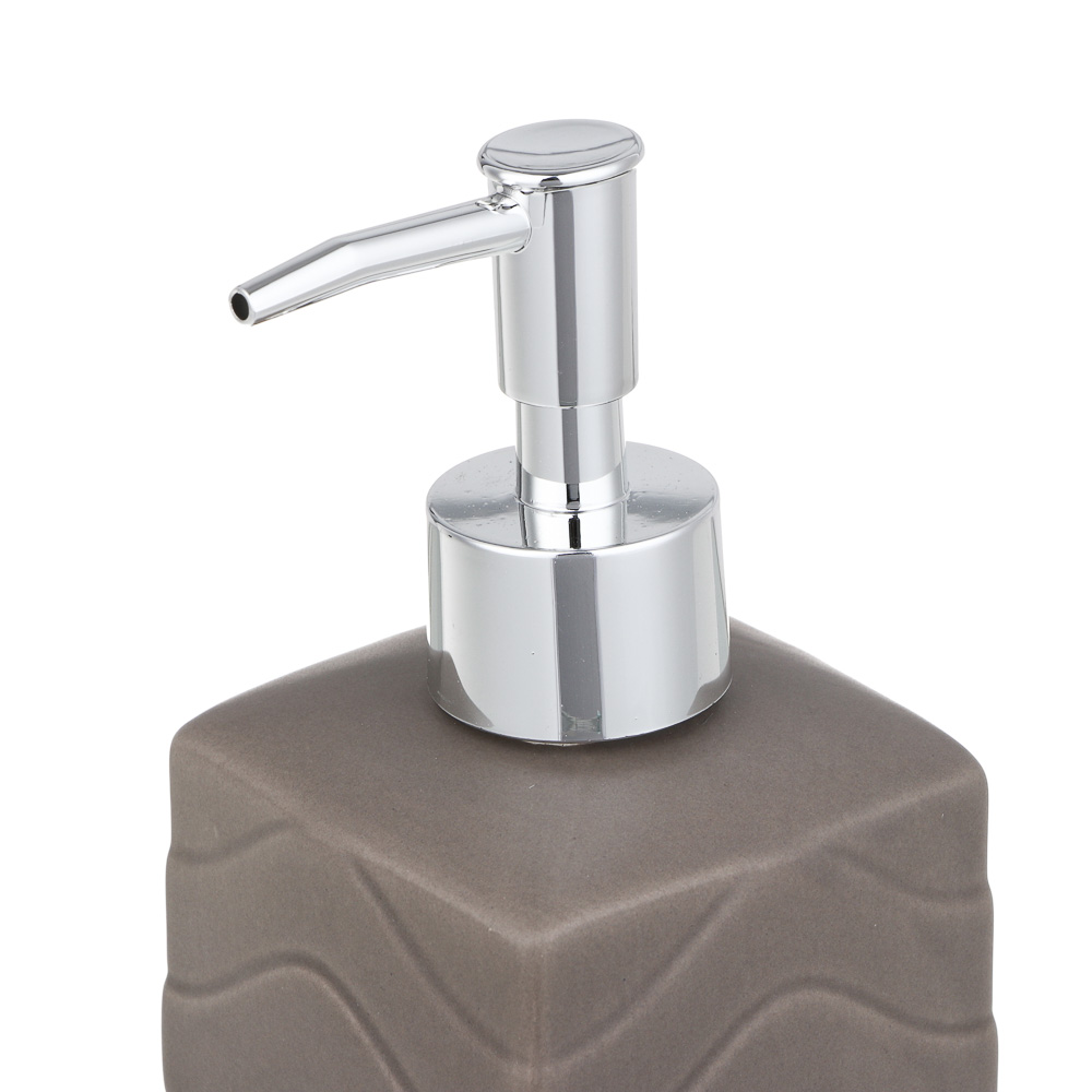 VETTA Дозатор для жидкого мыла, керамика, 18x7x7 см, волны, серый - #5