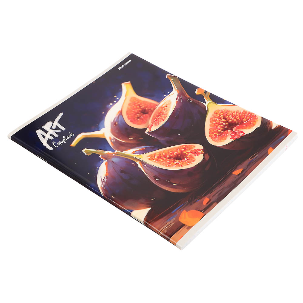 Тетрадь 48л. в клетку, офсет, обл. мел.картон, скрепка, твин лак, микс - #4