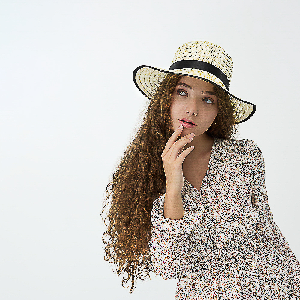 GALANTE Шляпка женская с контрастной окантовкой, р-р 56, 100% целлюлоза, 3 цвета - #7