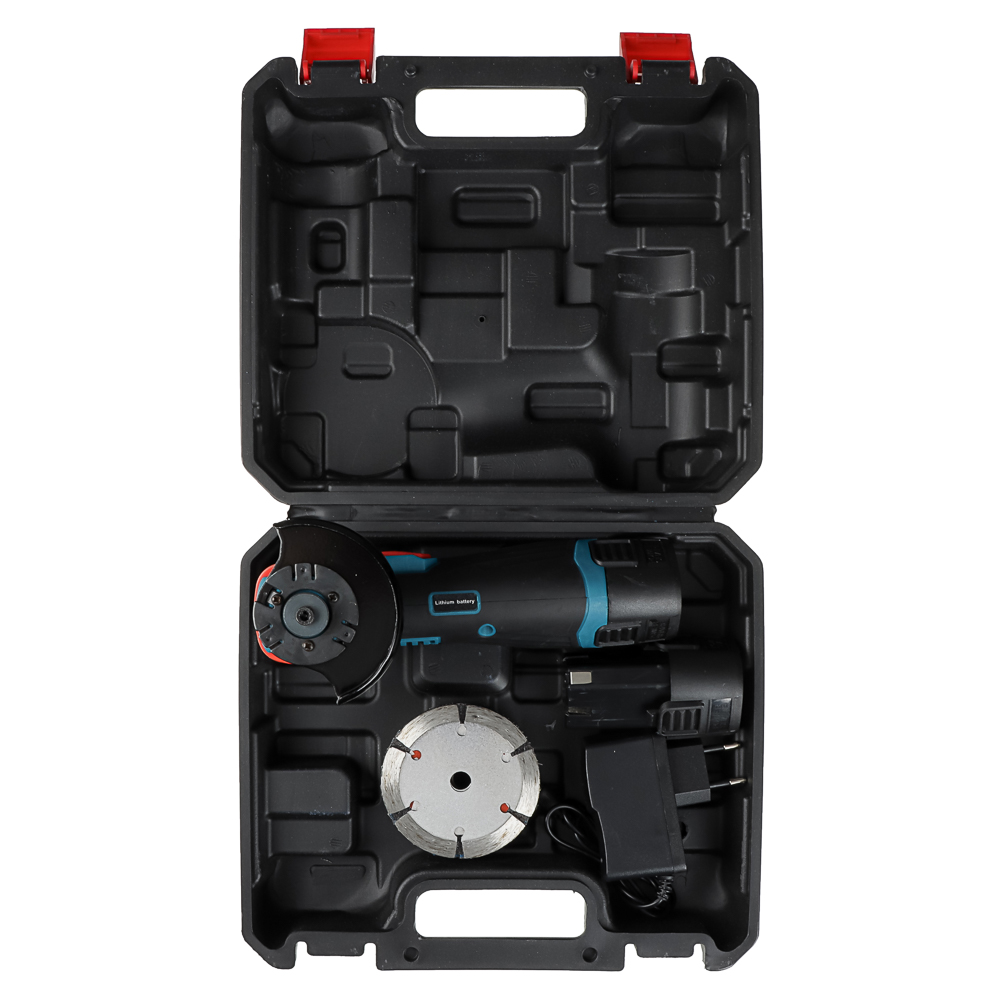 РОКОТ Аккумуляторная мини УШМ 12в, 2акб, пластиковый кейс, зарядное устройство, 7 дисков в компл. - #13