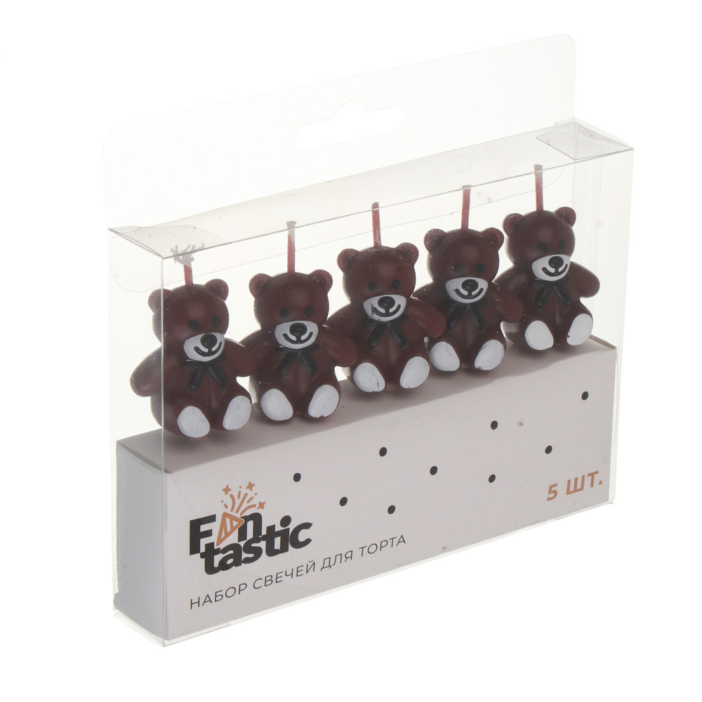 Набор свечей для торта тм Fntastic, 3 см, 5 шт, "Медвежата", парафин - #6