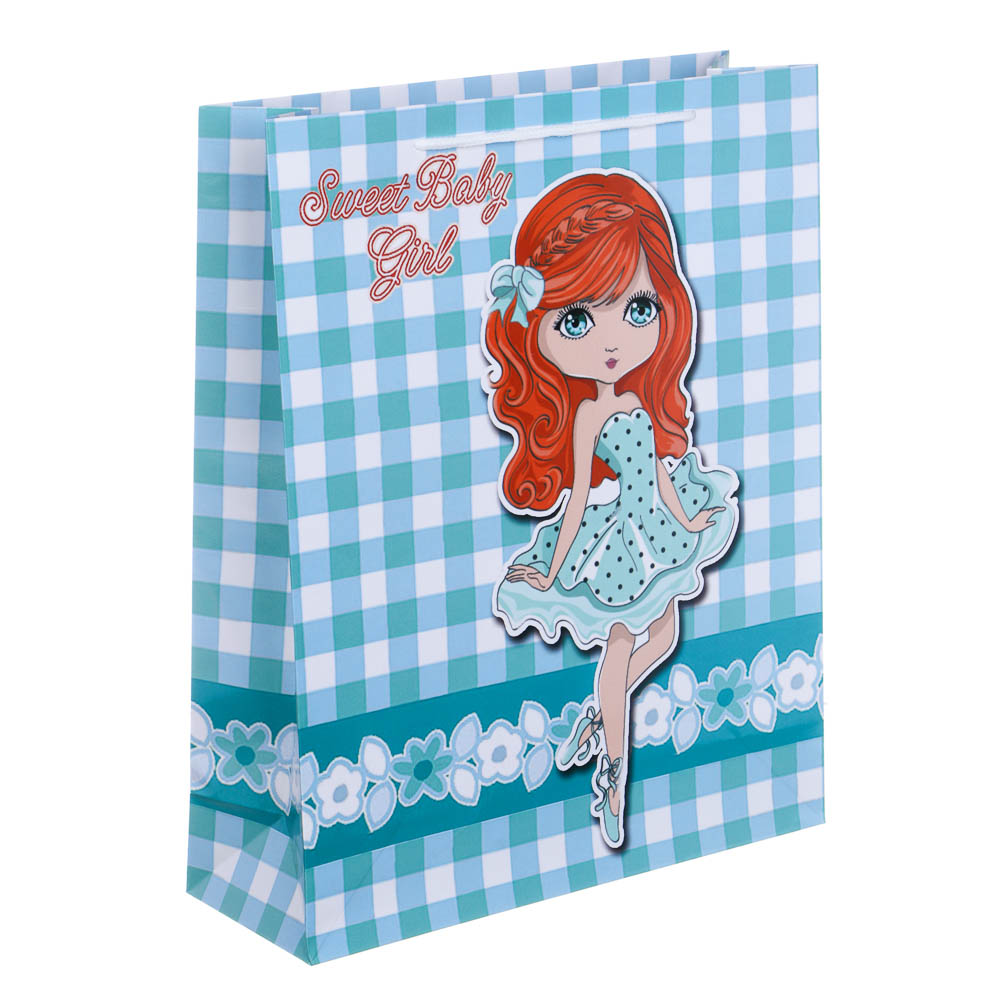 Пакет подарочный бумажный, 26x32x9 см, 128 гр, 4 дизайна, Pretty Girls - #2