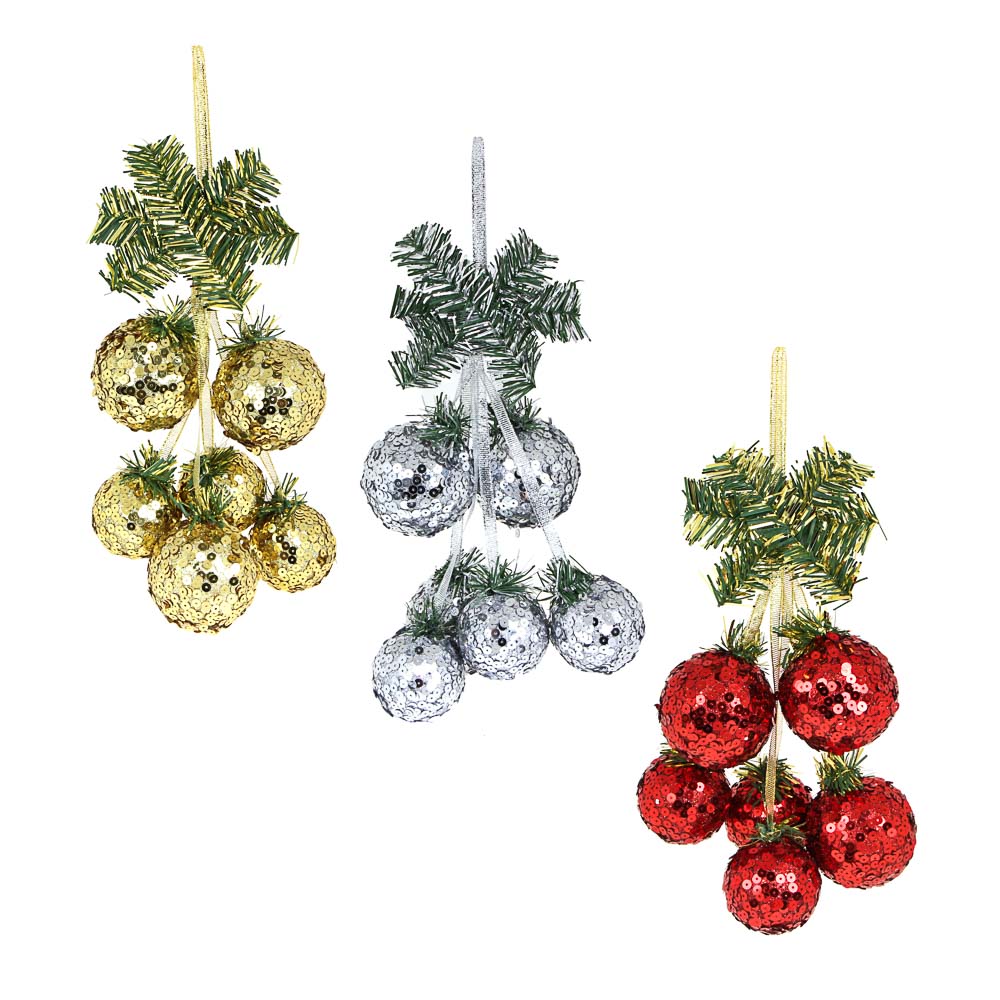 Украшение декоративное Сноубум новогоднее, с пайетками, 30 см - #1