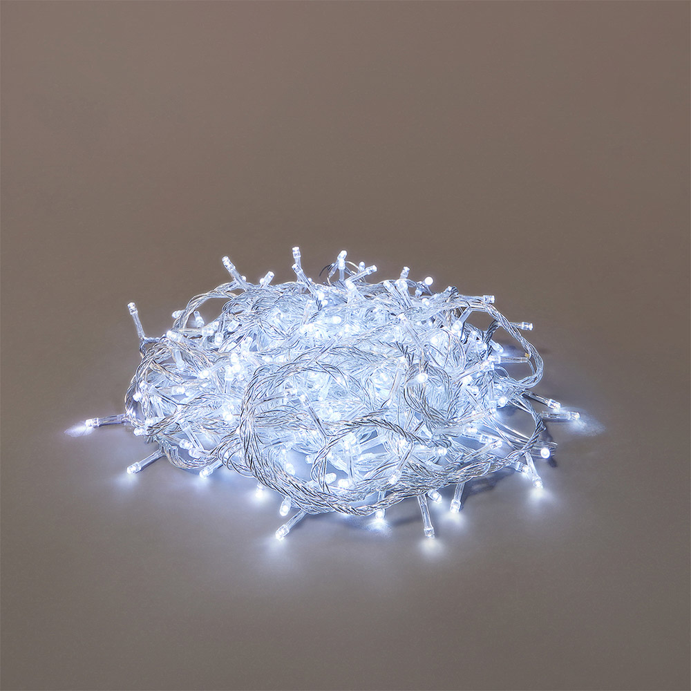 СНОУ БУМ Гирлянда эл. вьюн 20м, 200 LED*белый, мерцание 20LED*синий, ПВХ белый, коннектор, 220В - #9