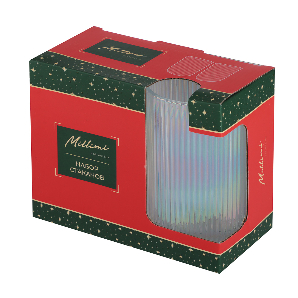 MILLIMI Набор стаканов 2шт, 380мл, стекло, перламутровый - #6