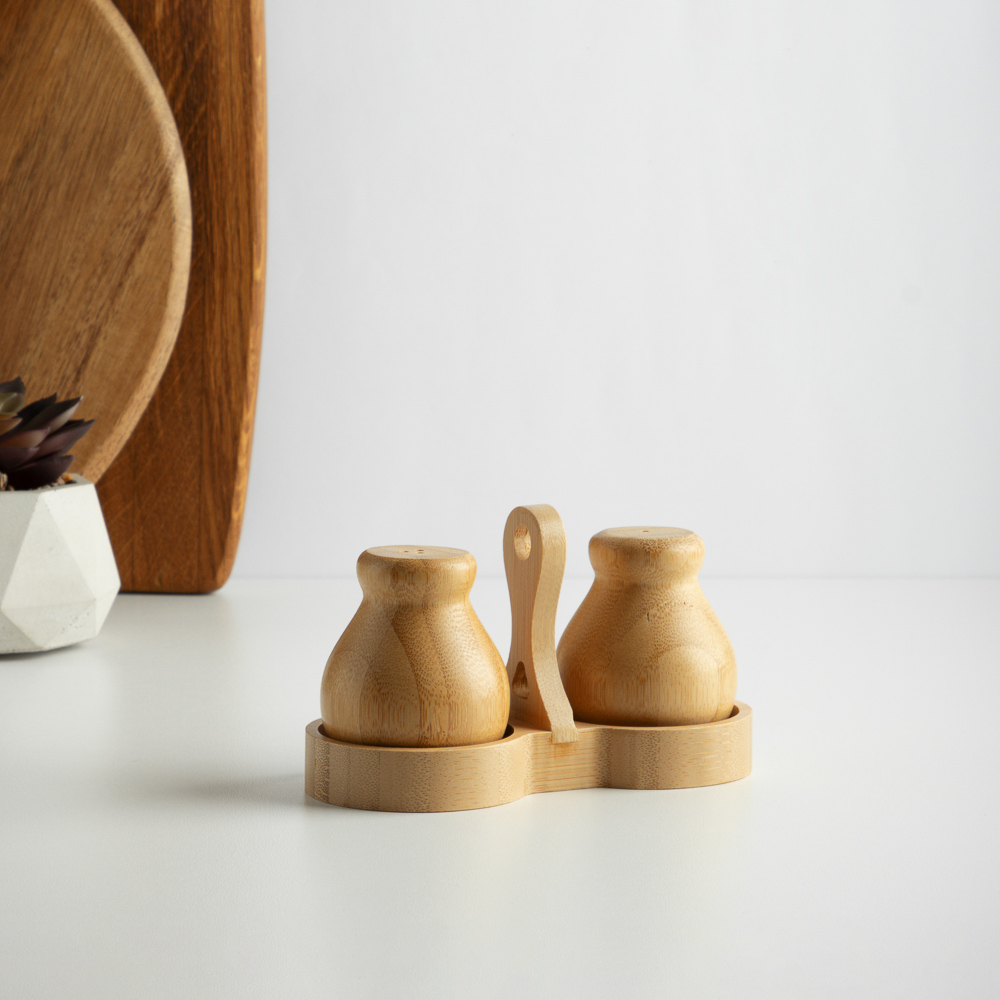 SATOSHI Набор для специй на подставке 3пр., бамбук, 15.8х7.3х9см - #8