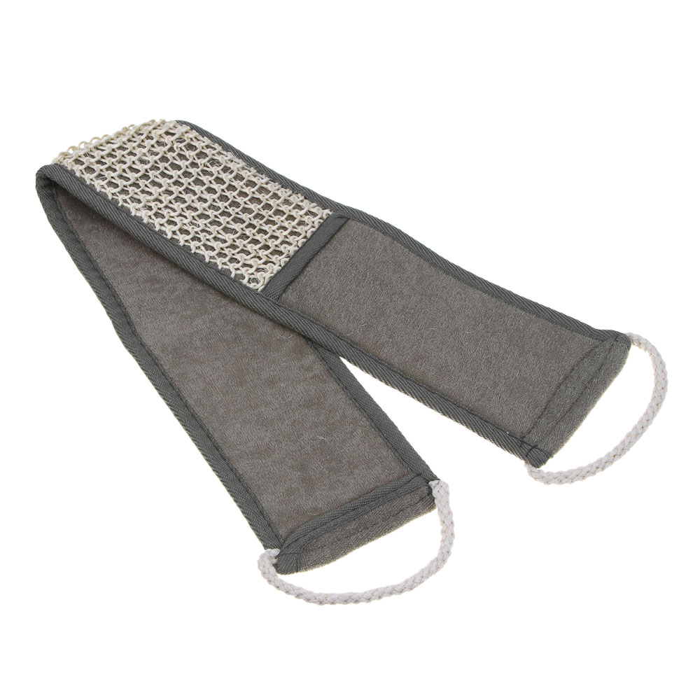 ЮL Мочалка лента банная с ручками с эффектом пилинга, сизаль, полиэстер, поролон, 68х10см, 3 цв. - #5