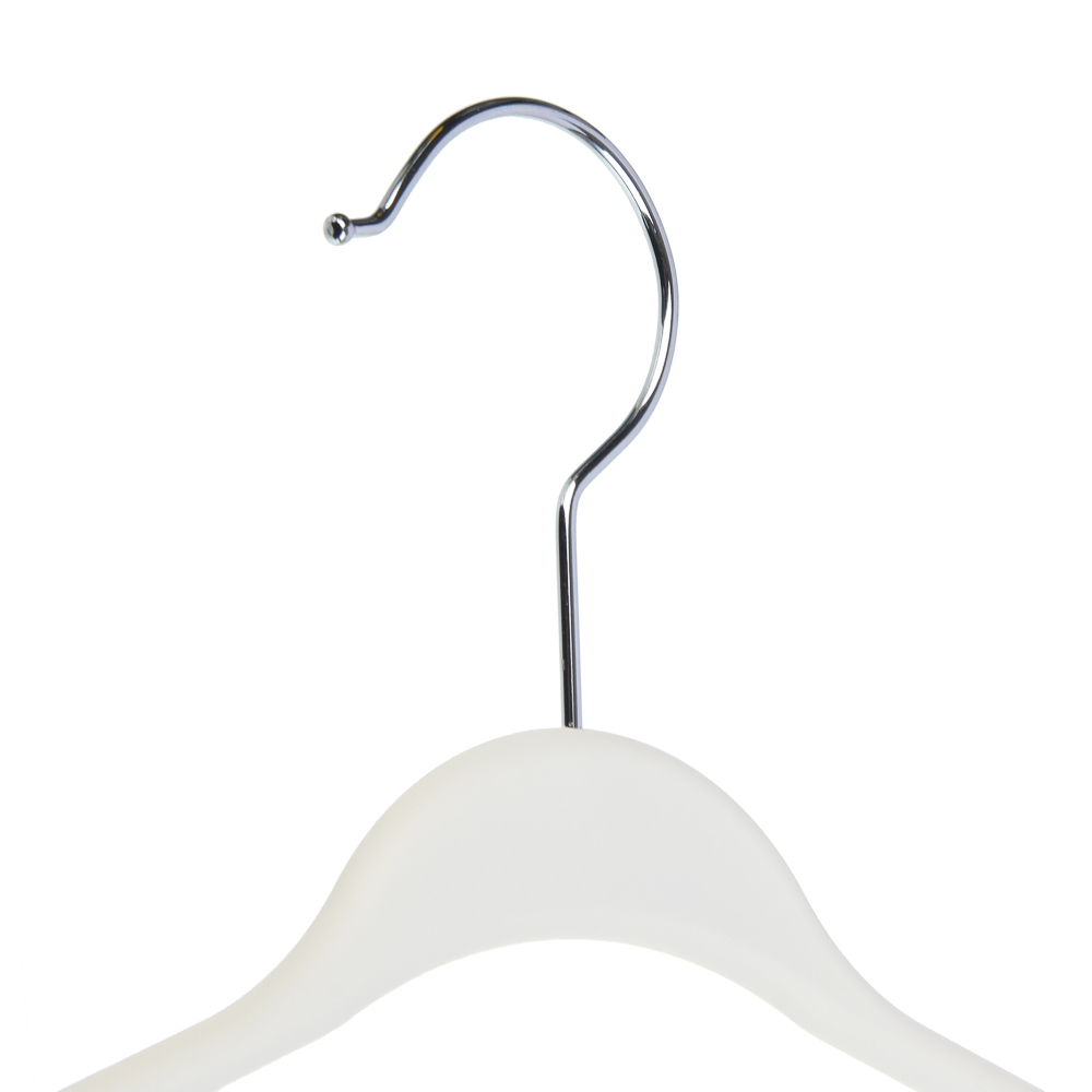 VETTA Вешалка с перекладиной, широкие плечики, 43х21,5х3 см, пластик с покрытием Soft-touch, белая - #3