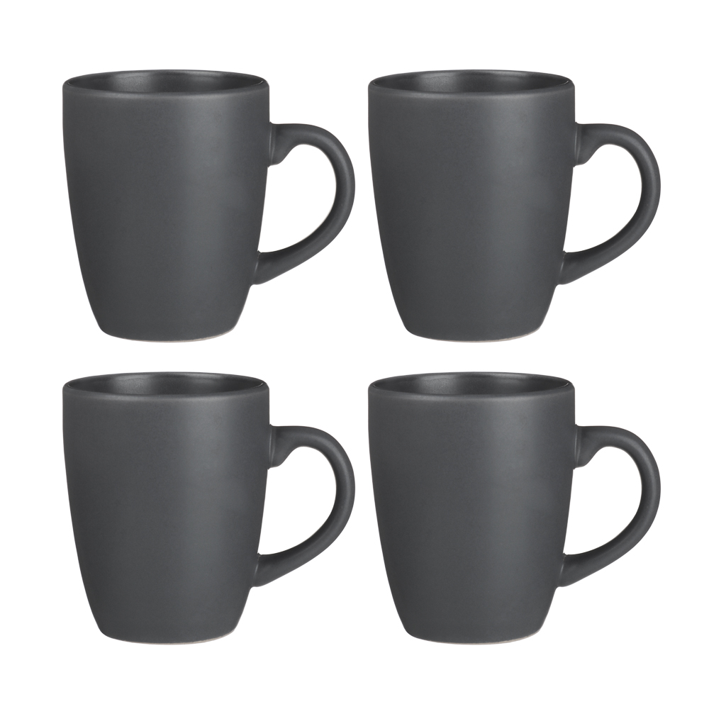 MILLIMI Набор стол.посуды 16пр(тар26см*4, тар20см*4, салатн650мл*4, кружка340мл*4) керамика, серый - #8