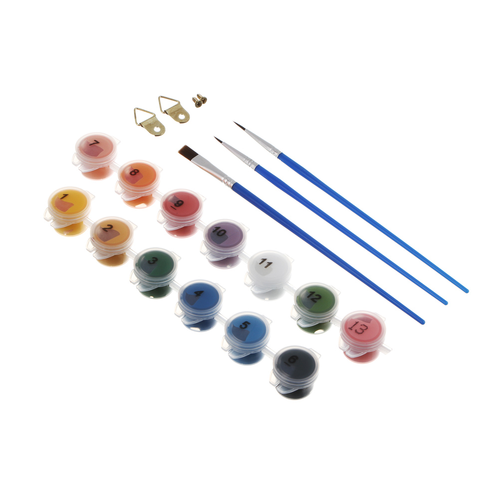 ХОББИХИТ Картина по номерам, комплект (основа, акриловые краски, кисть), 20х30см, 10 дизайнов - #4