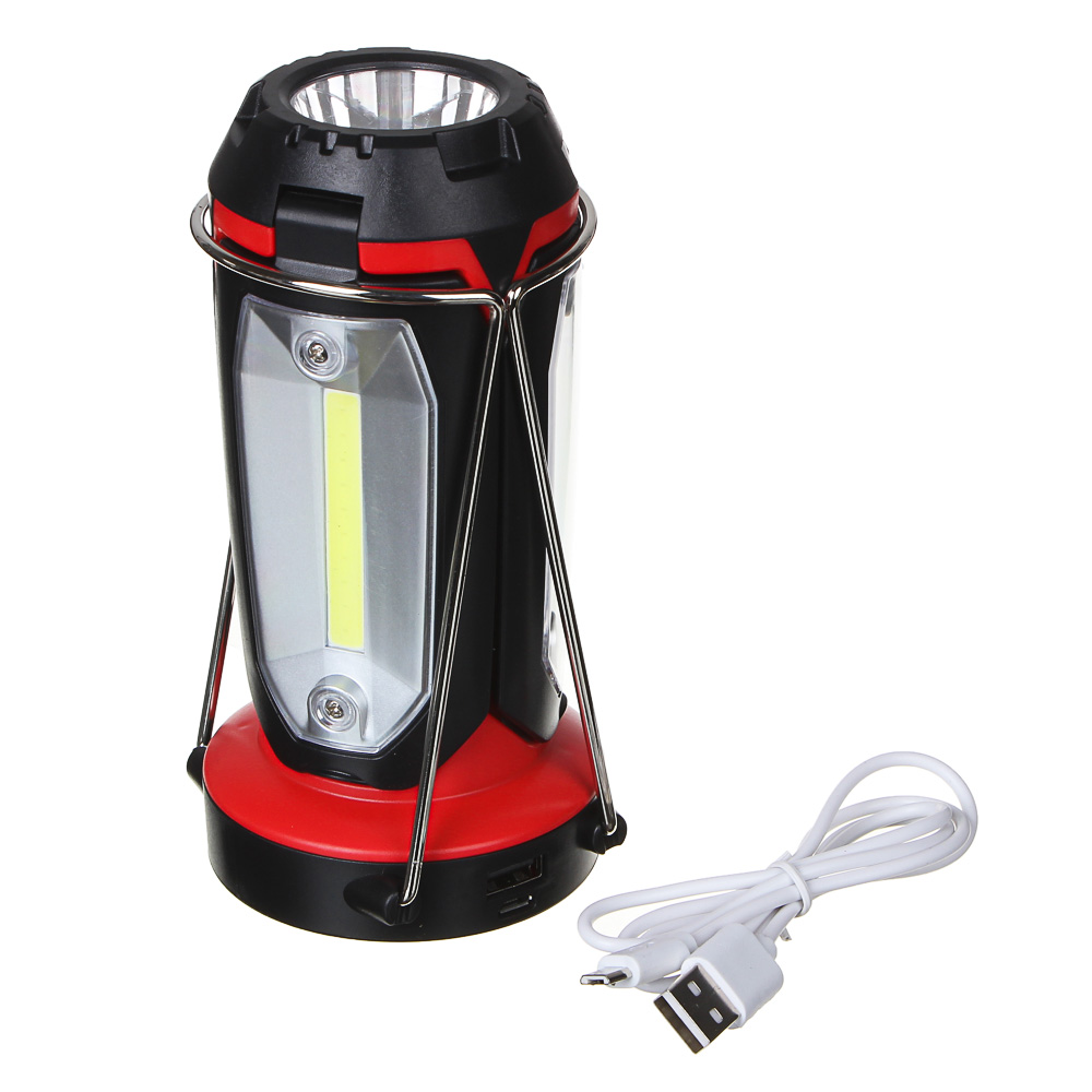 ЕРМАК Фонарь светильник, 1 LED, 3 COB, 800мАч, USB, 15х8.5х8.5см, 6 режимов, пластик - #2