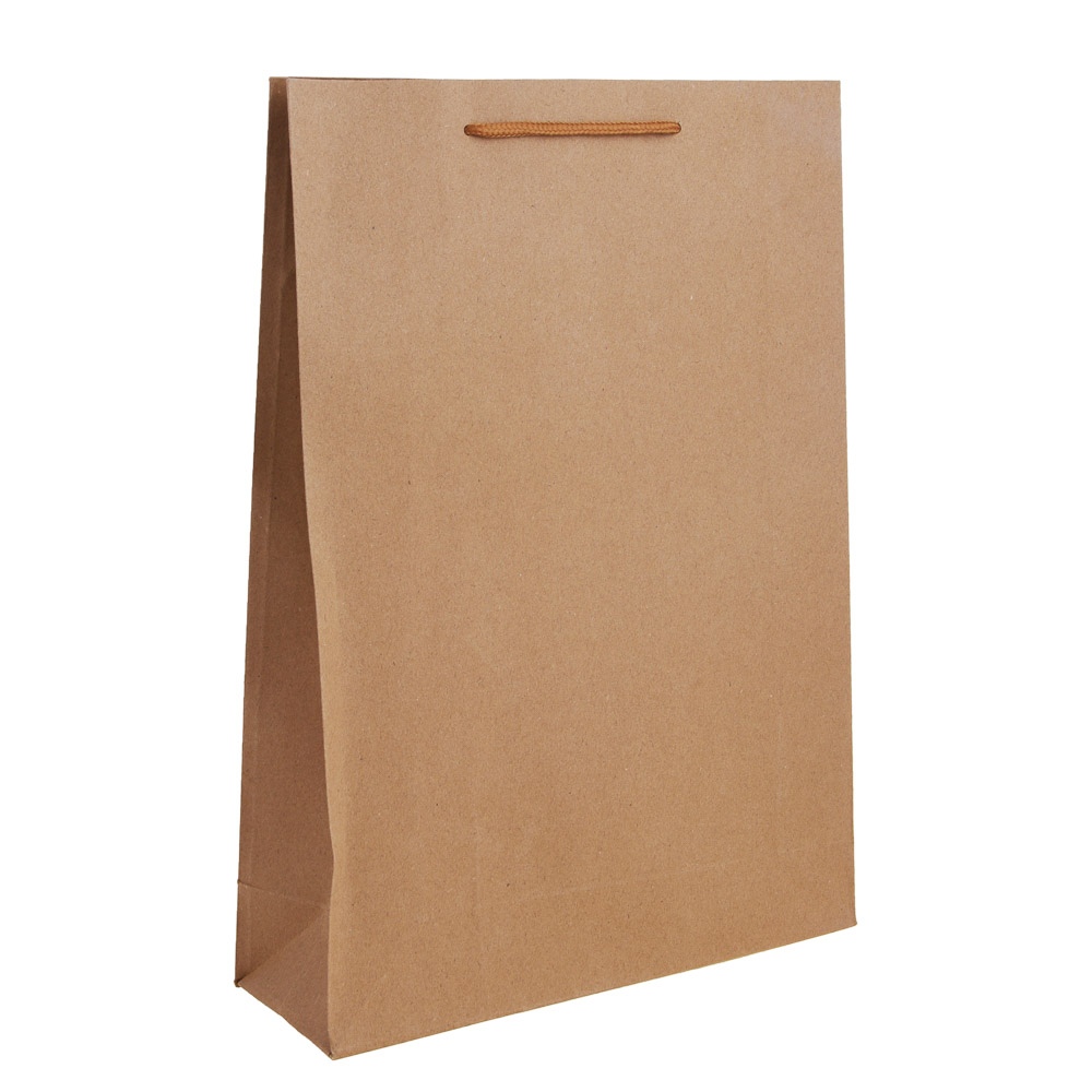 Пакет бумажный, крафт, однотонный, с канатной ручкой, 38x50x13 см - #1