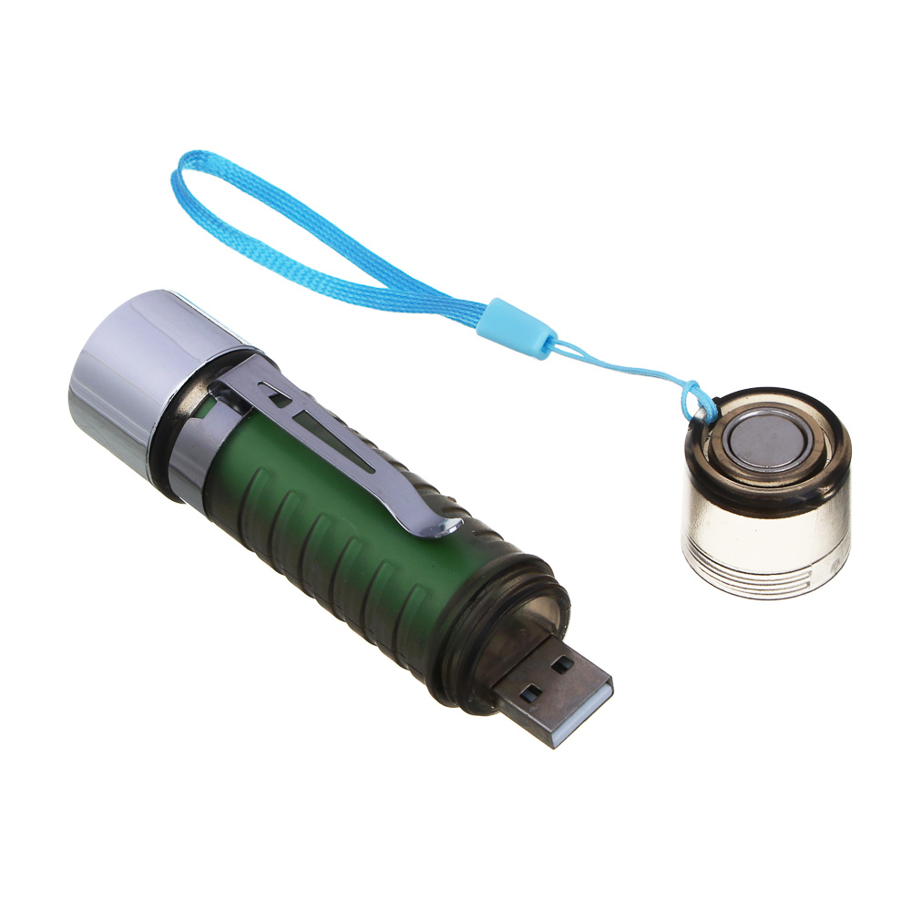 ЕРМАК Фонарь мини с USB штекером, 6 режимов, 500мАч, магнит, красный свет, 92х24 мм - #5