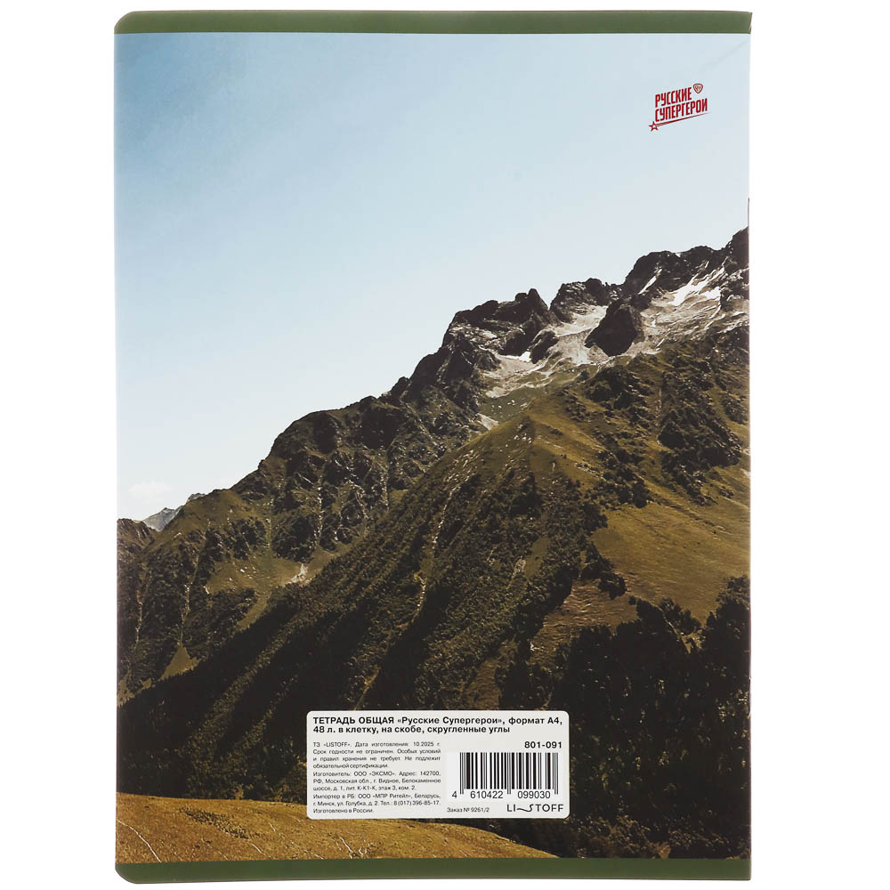 Тетрадь общая Русские Супергерои, формат А4, 48л. в клетку, на скобе, скругленные углы, в ассортим. - #8