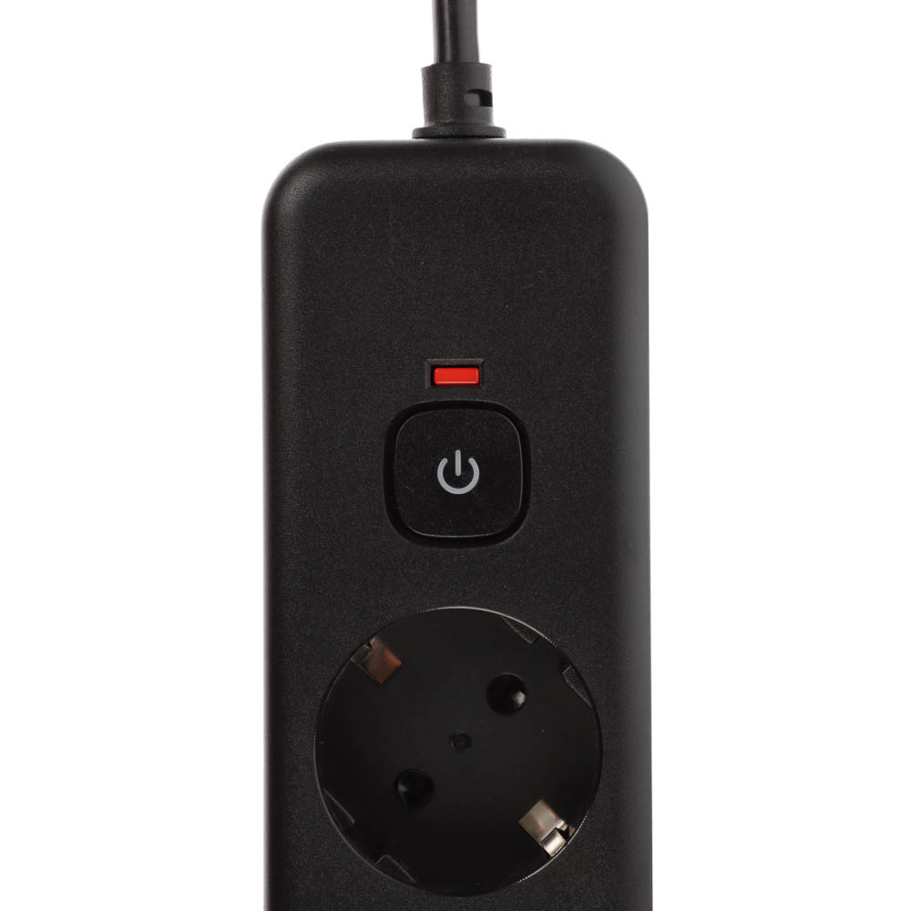 Удлинитель, сетевой фильтр 5 гнезд 3м BY Black, 2*USB, 1*type-C,выкл., 2500Вт, чёрный - #4
