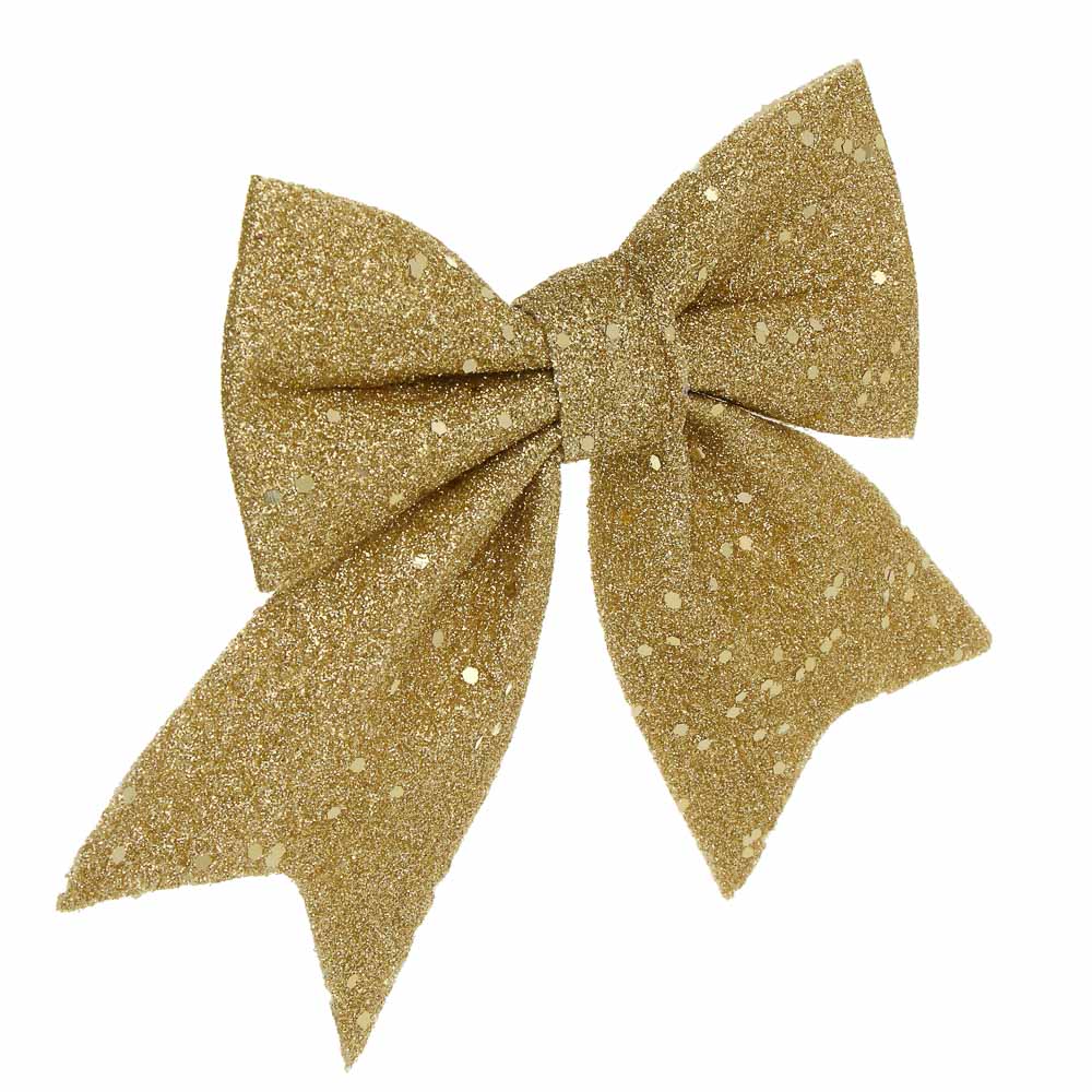 СНОУ БУМ Набор бантов 11,5х13 см, 2 шт, полиэстер, золотой - #3