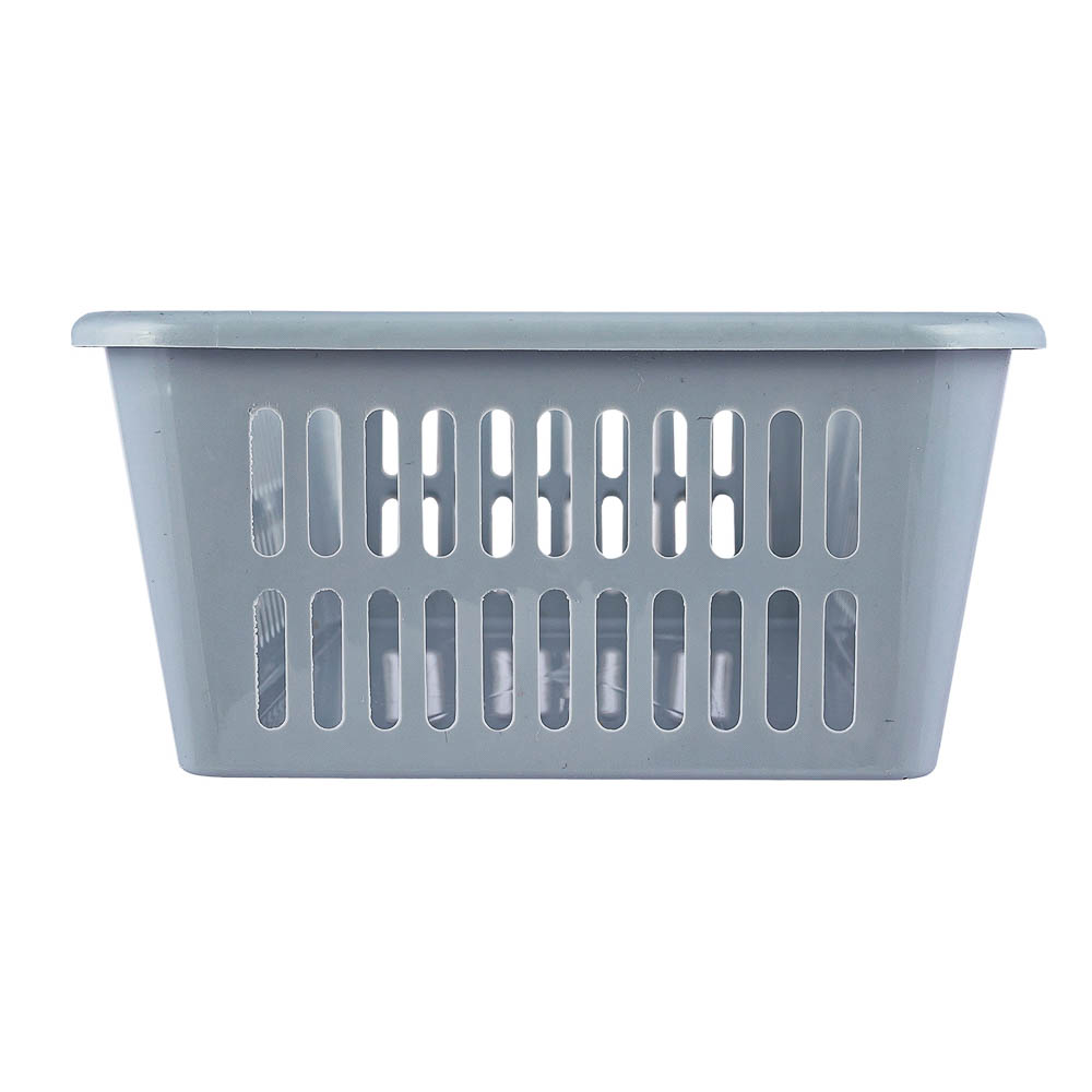 Корзинка универсальная 2л, 250х150х72мм, белый, серый, пластик - #4