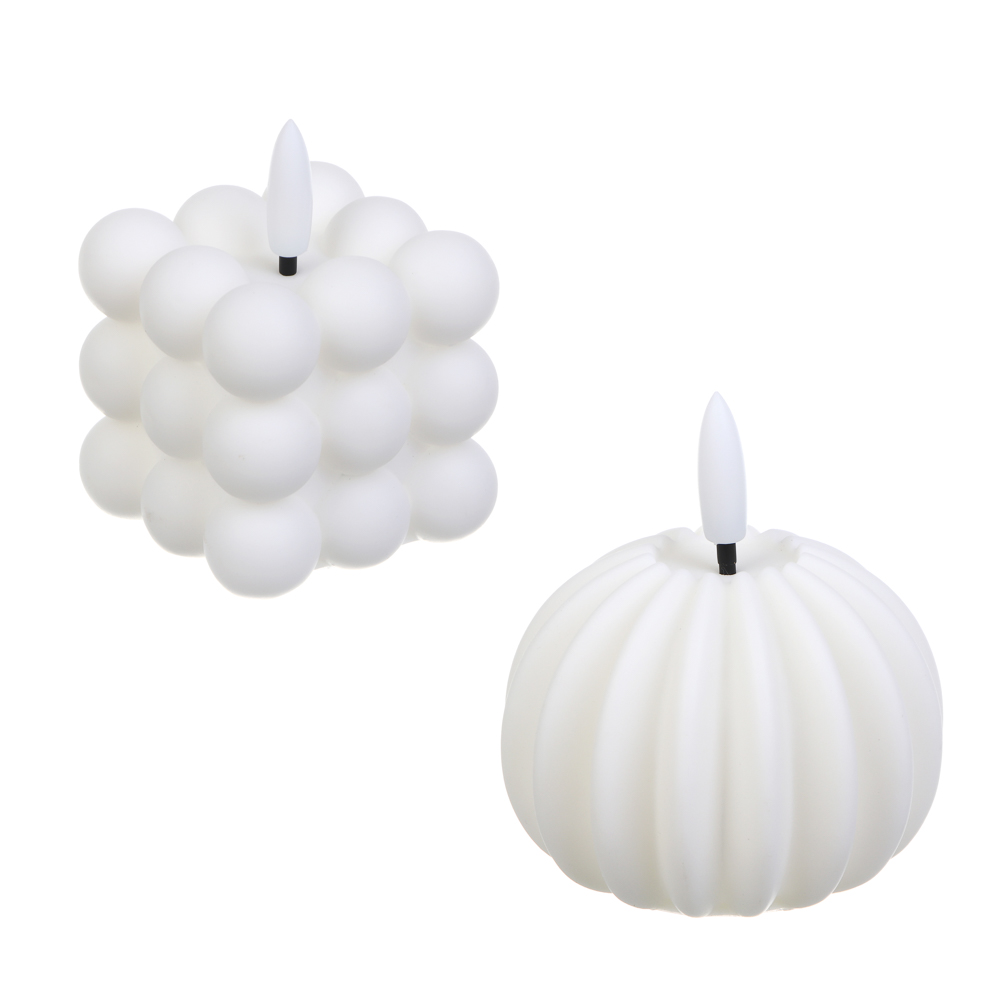 Светильник LED в форме свечи, 5,5-7х7,5-8см, 3хLR44, пластик, 2 вида - #1